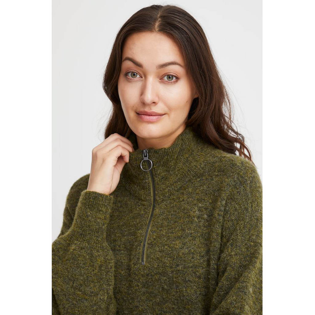 Wool Blend Dress — Rifle Green Melange