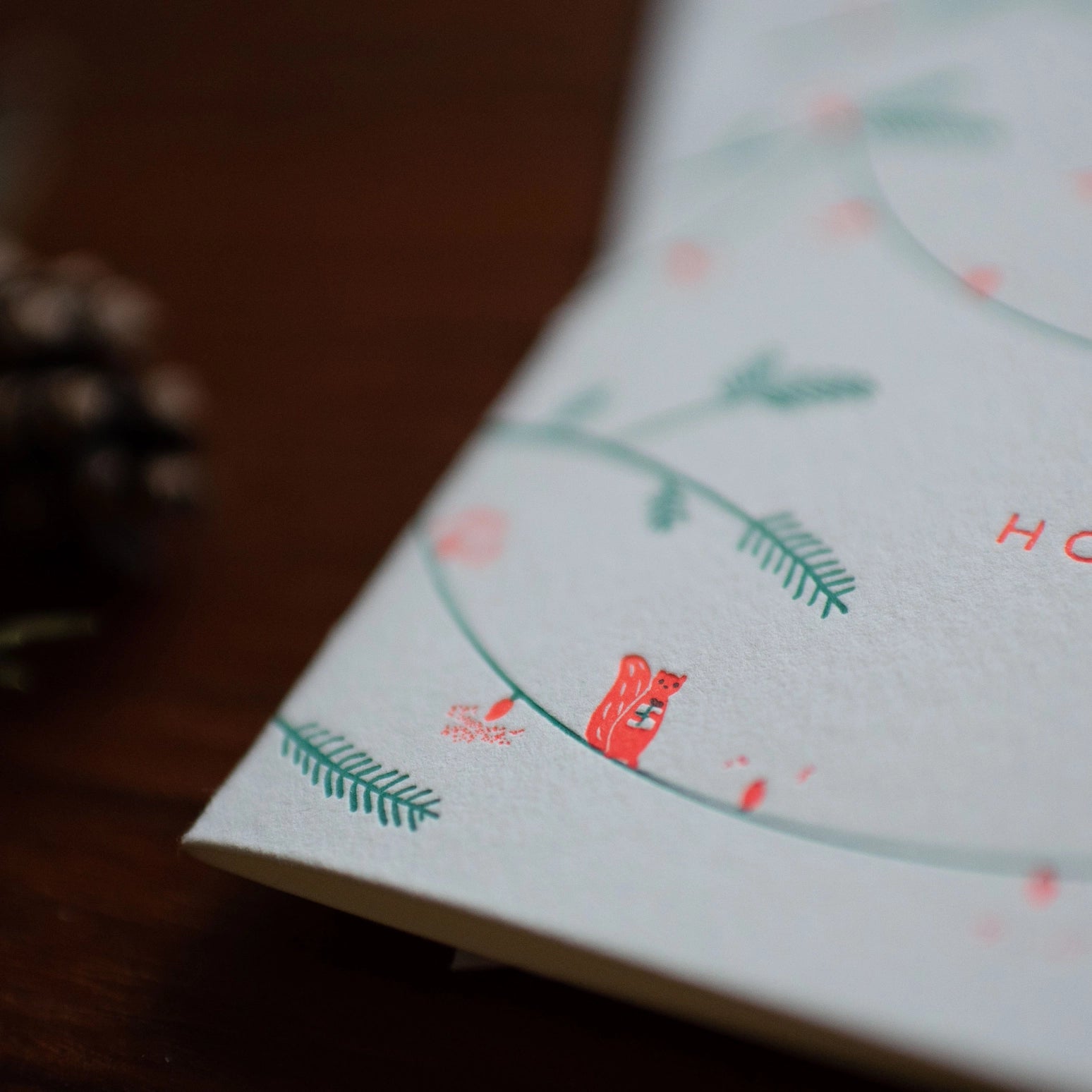 Holiday Squirrels Letterpress Card