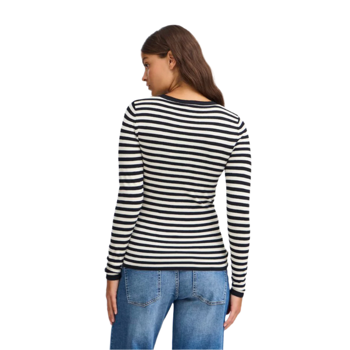 ICHI Copenhagen Diane Top — Almond Milk/Black Stripe