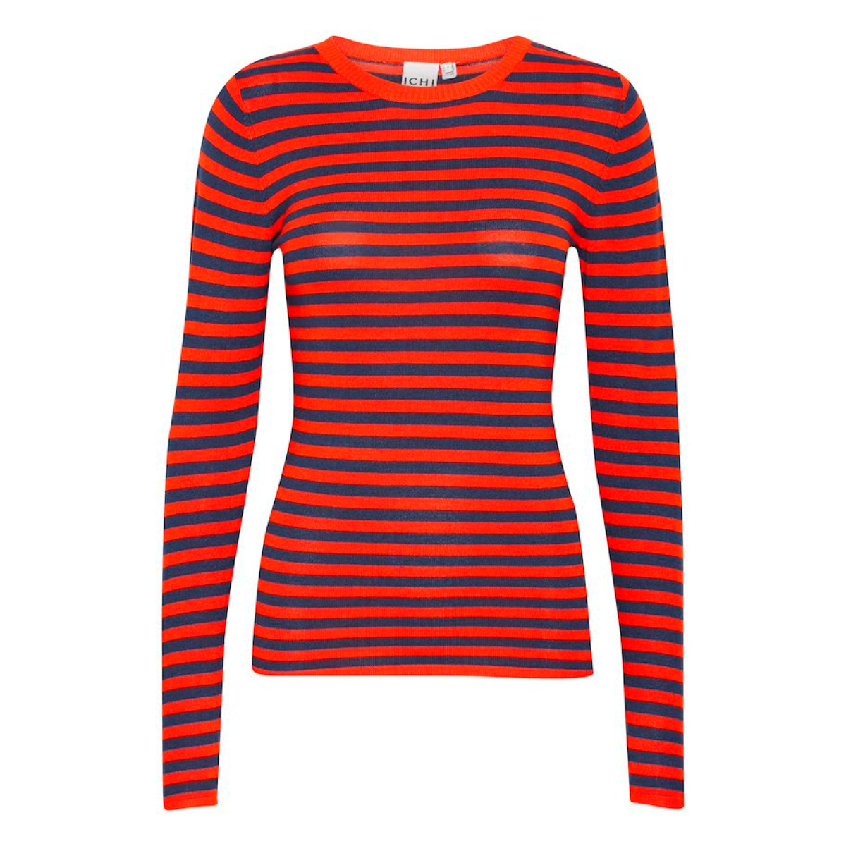 ICHI Copenhagen Diane Top — Orange/Eclipse Stripe