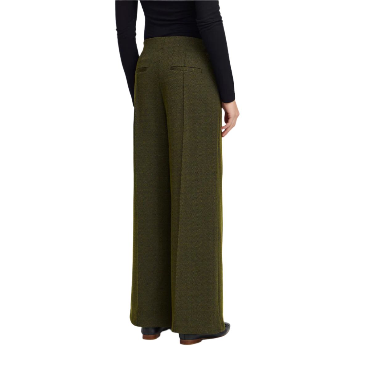 ICHI Copenhagen Kate Jacquard Pants - Black/Lizard Herringbone