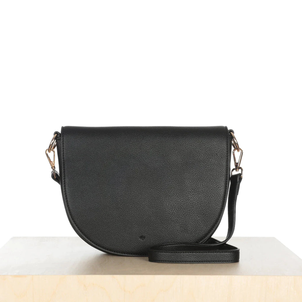 Mini Saddle Bag — Black Pebble