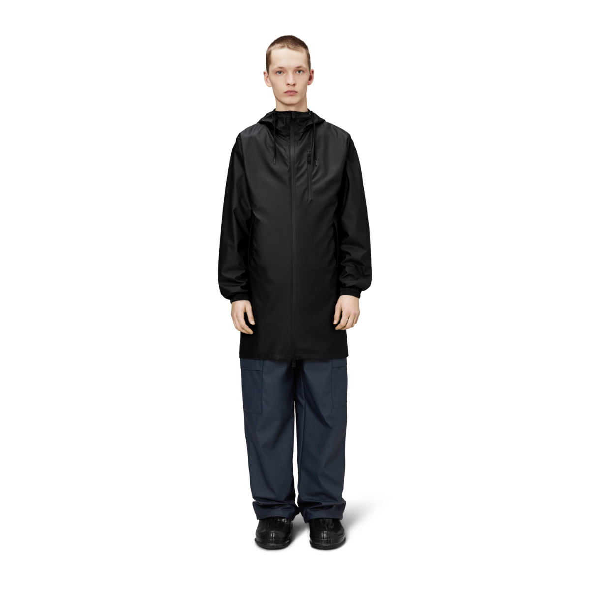 Rains Long Storm Breaker Jacket — Black