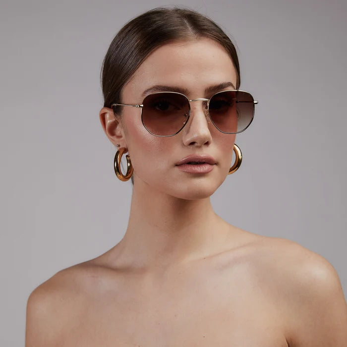 Shady Lady Hex II Sunglasses - Brown - Public Mercantile