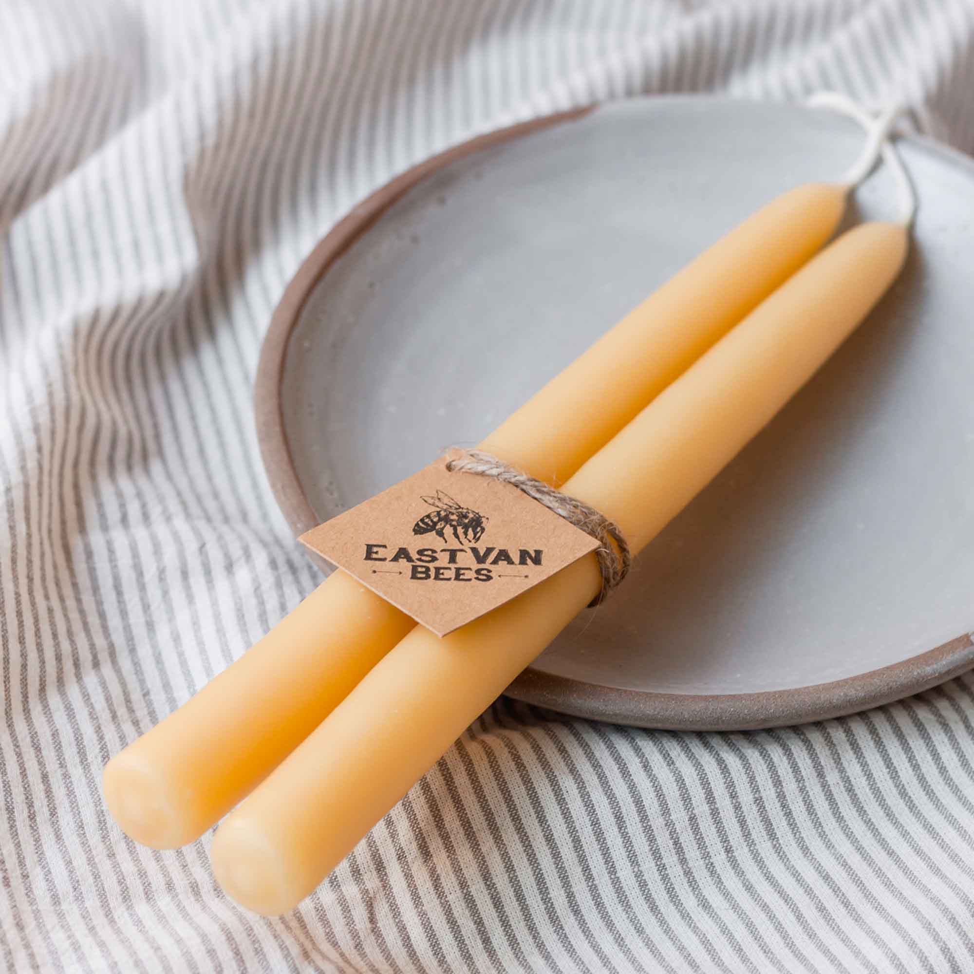 East Van Bees 9" Beeswax Taper Candle (set of 2)