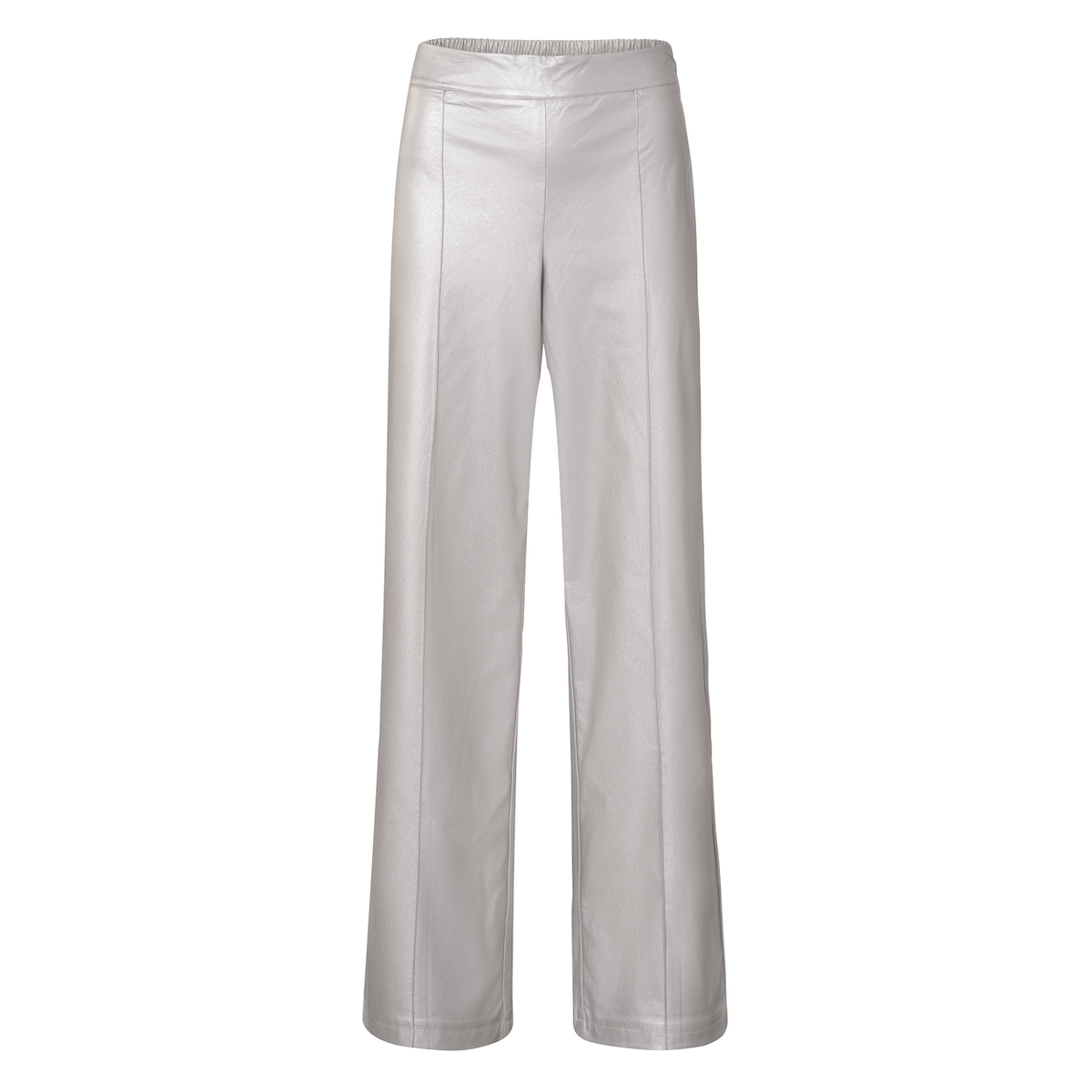 YAYA Metallic Faux Leather Pants — Silver