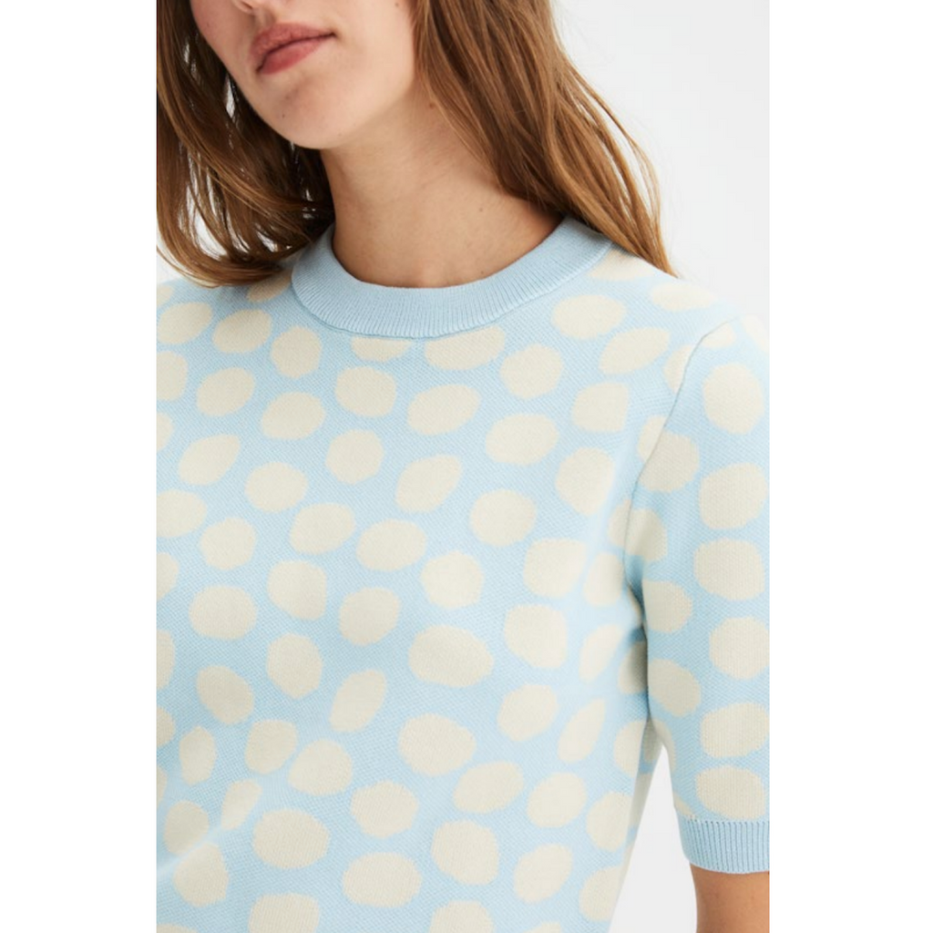 Polka Dot Sweater — Light Blue