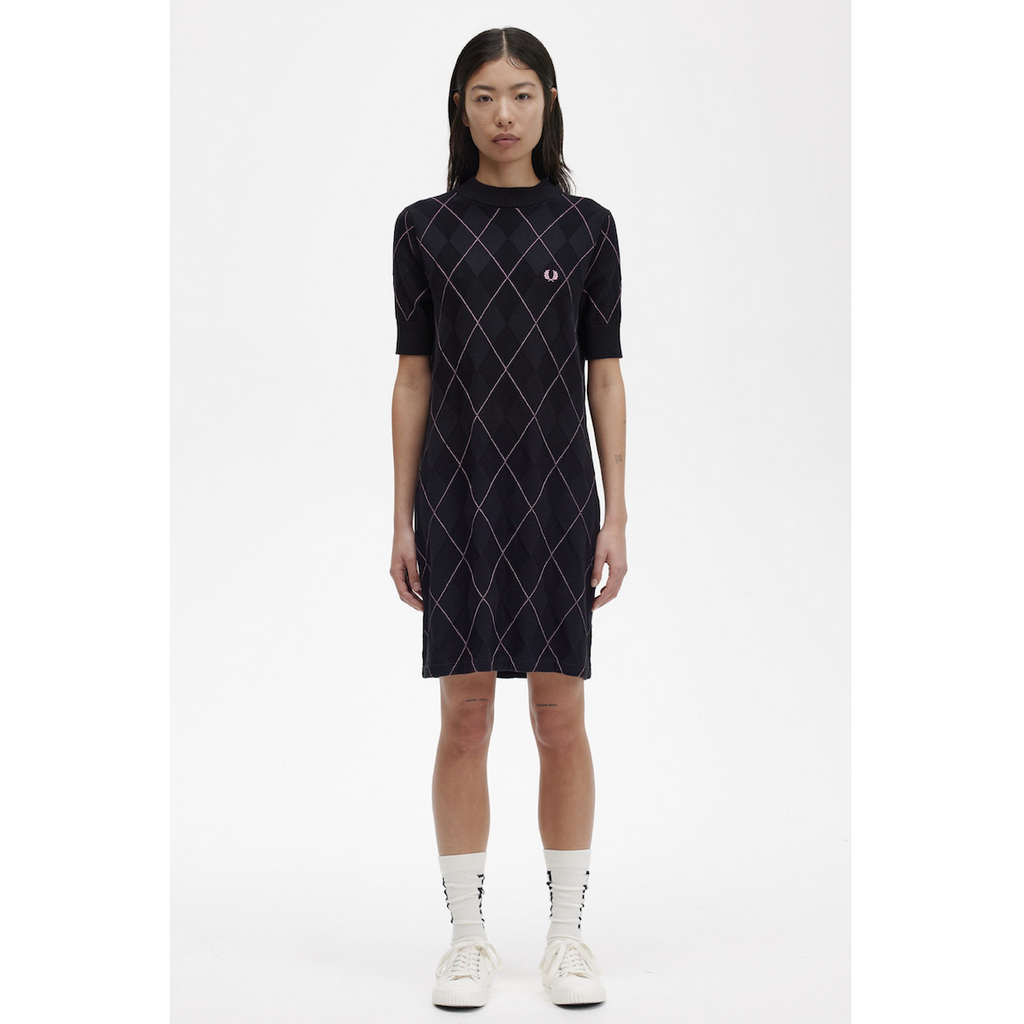 Fred Perry Argyle Knitted Dress - Black | Public Mercantile