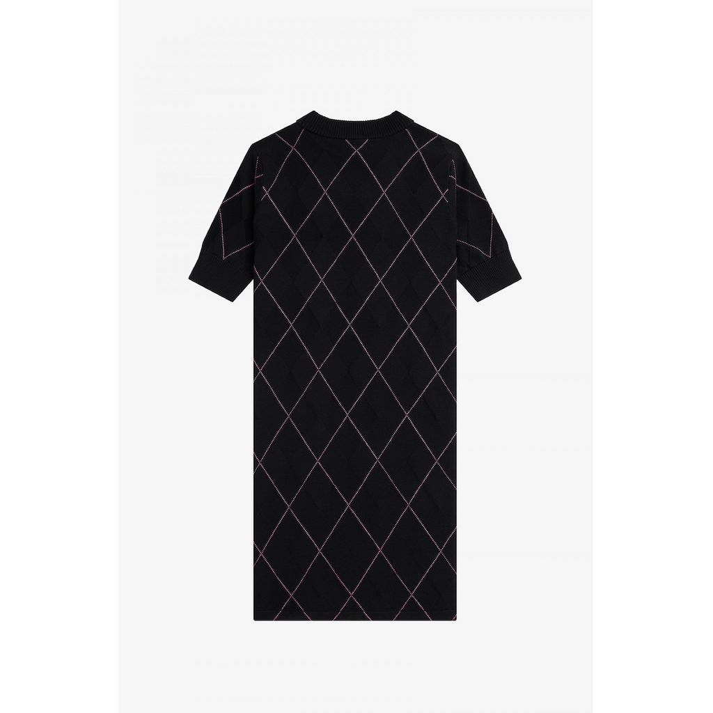Fred Perry Argyle Knitted Dress - Black