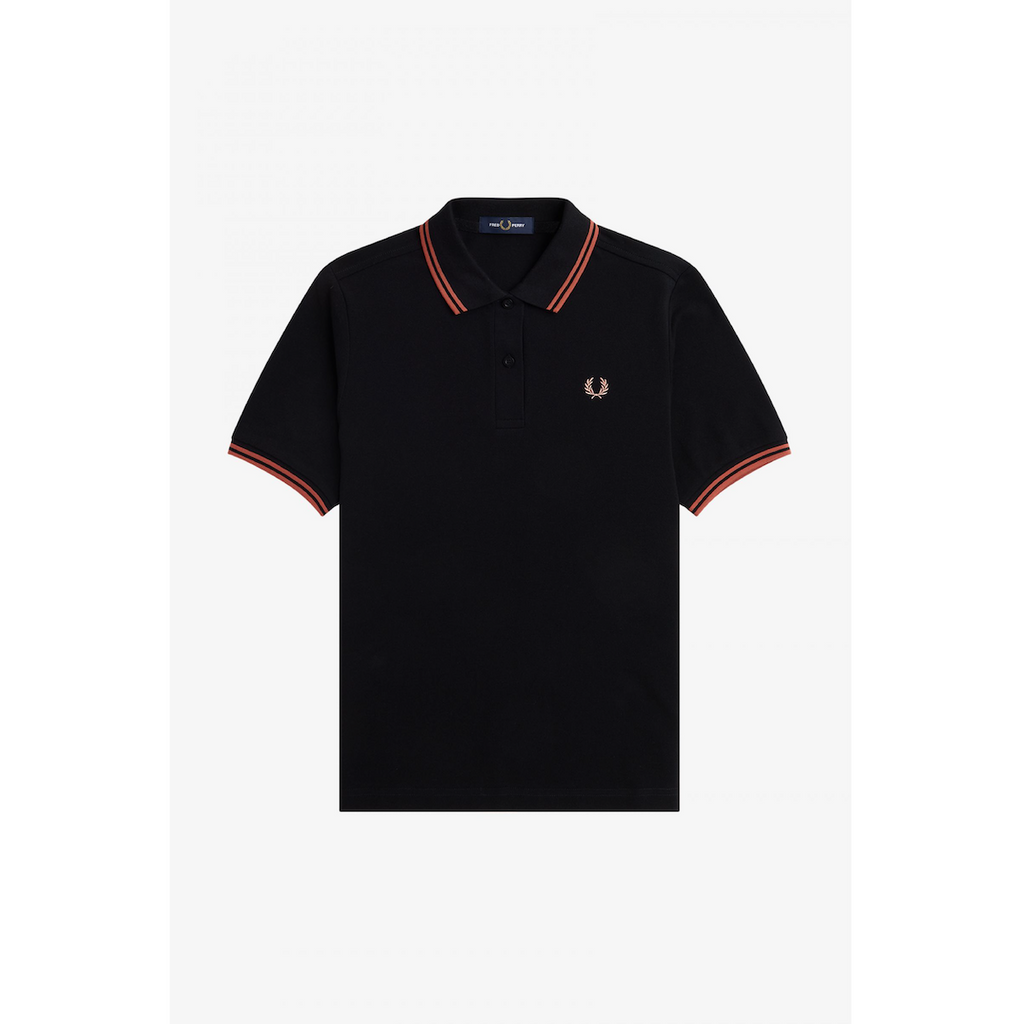 Fred Perry Twin-Tipped Shirt - Black/Light Rust