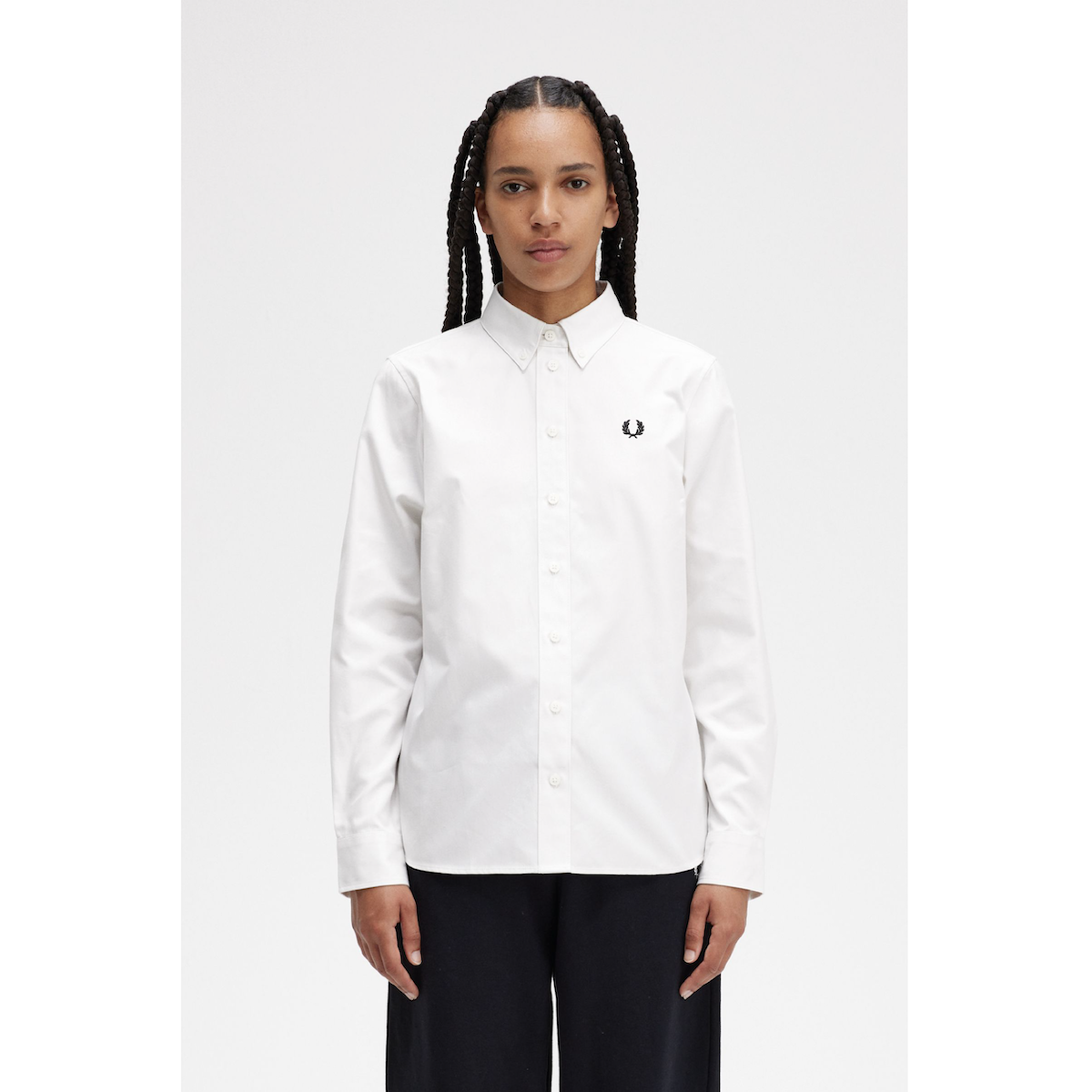 Fred Perry Button-Down Shirt - Snow White