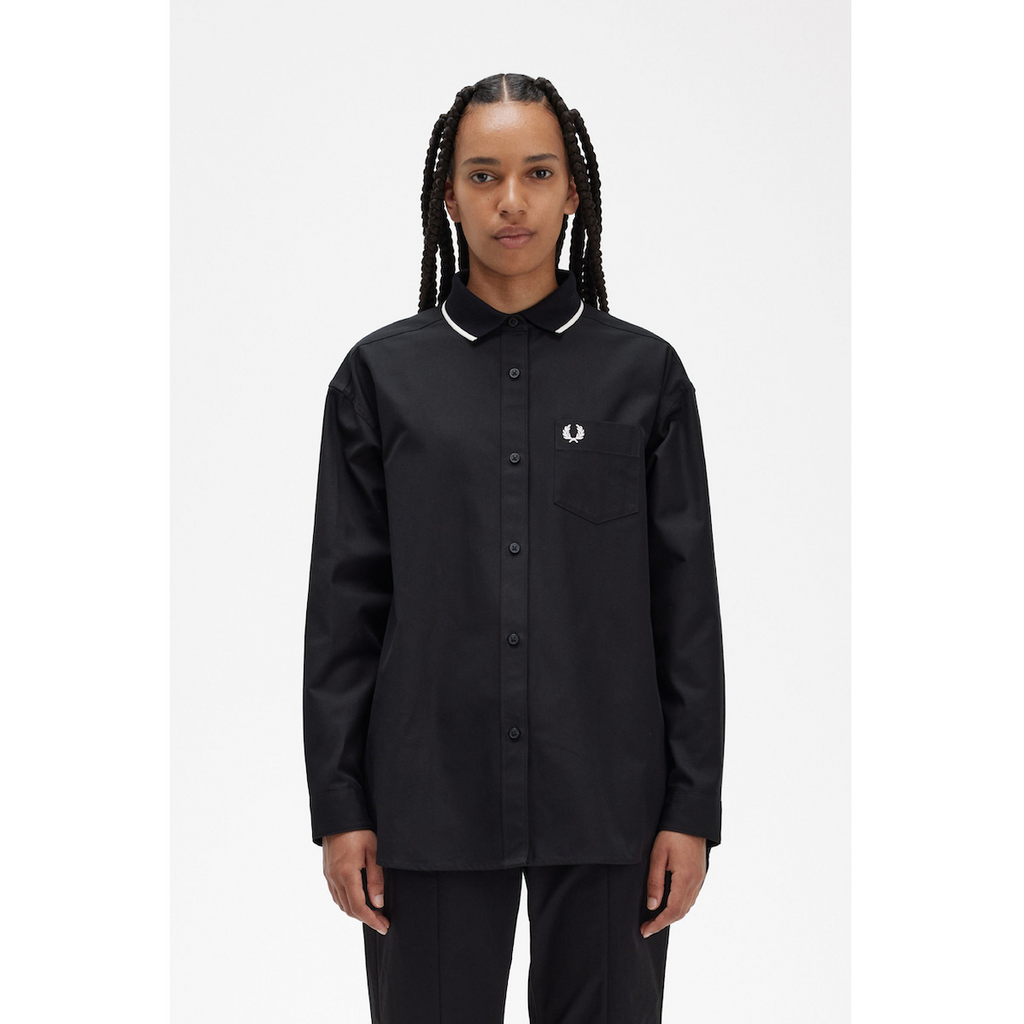 Fred Perry Fishtail Shirt - Black