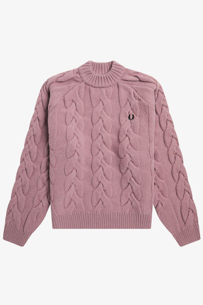 Fred Perry Cable Knit Sweater - Dusty Pink
