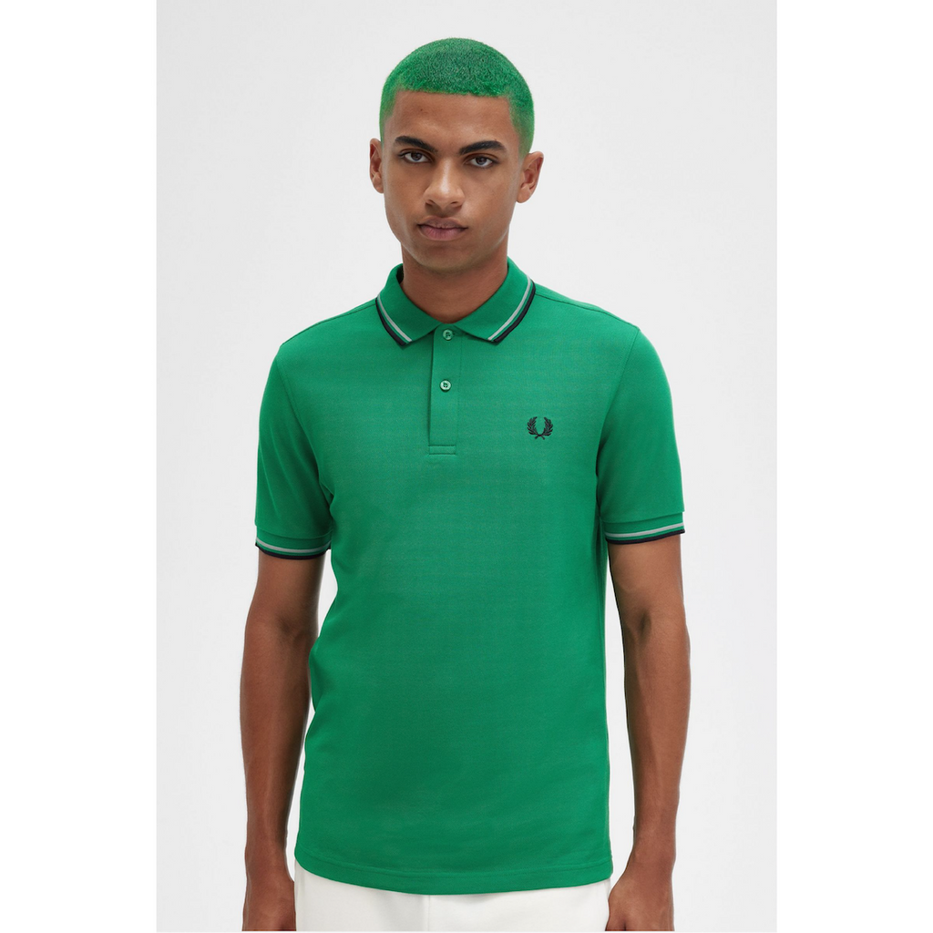 Fred Perry Twin-Tipped Shirt — Fred Perry Green/Seagrass/Navy