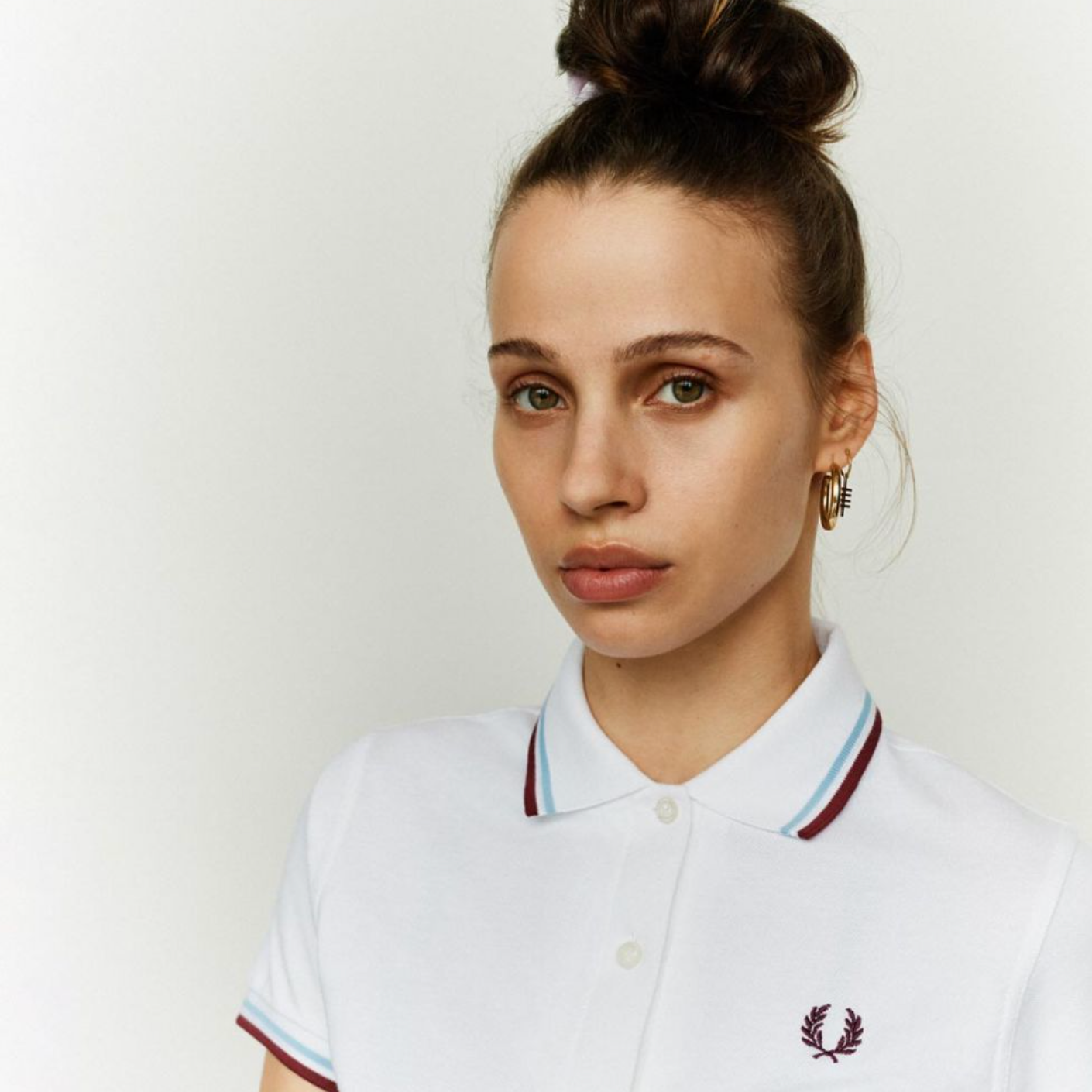 Fred Perry Twin-Tipped Shirt - White/Maroon