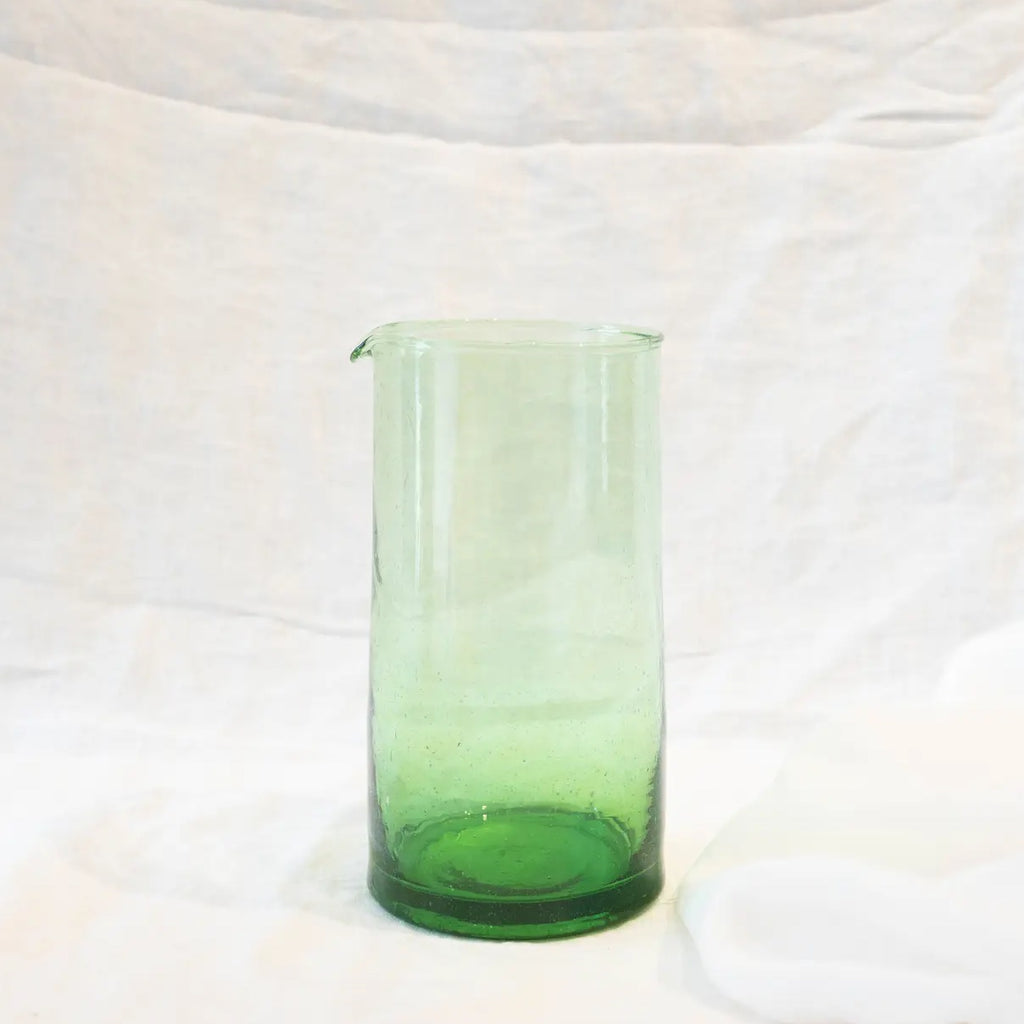 Moroccan Glass Pitcher — Green
