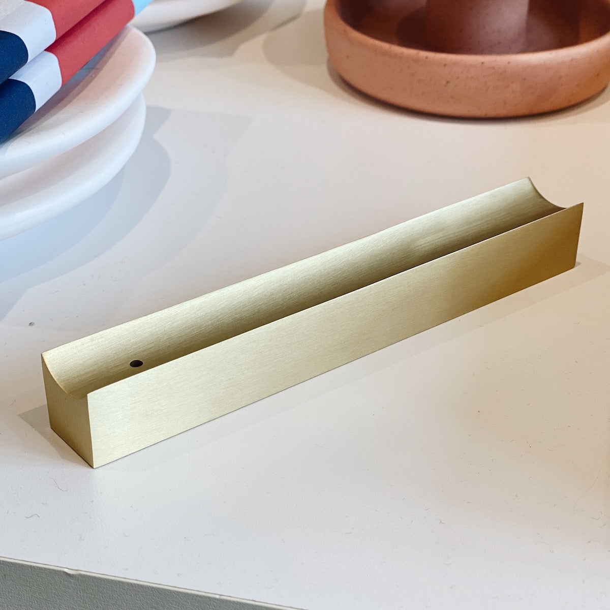 Rectangle Incense Holder — Brass