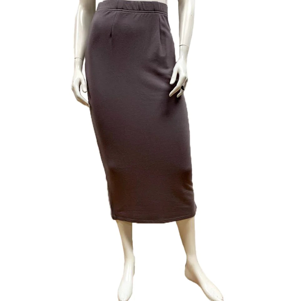 Bamboo French Terry Pencil Skirt - Mink