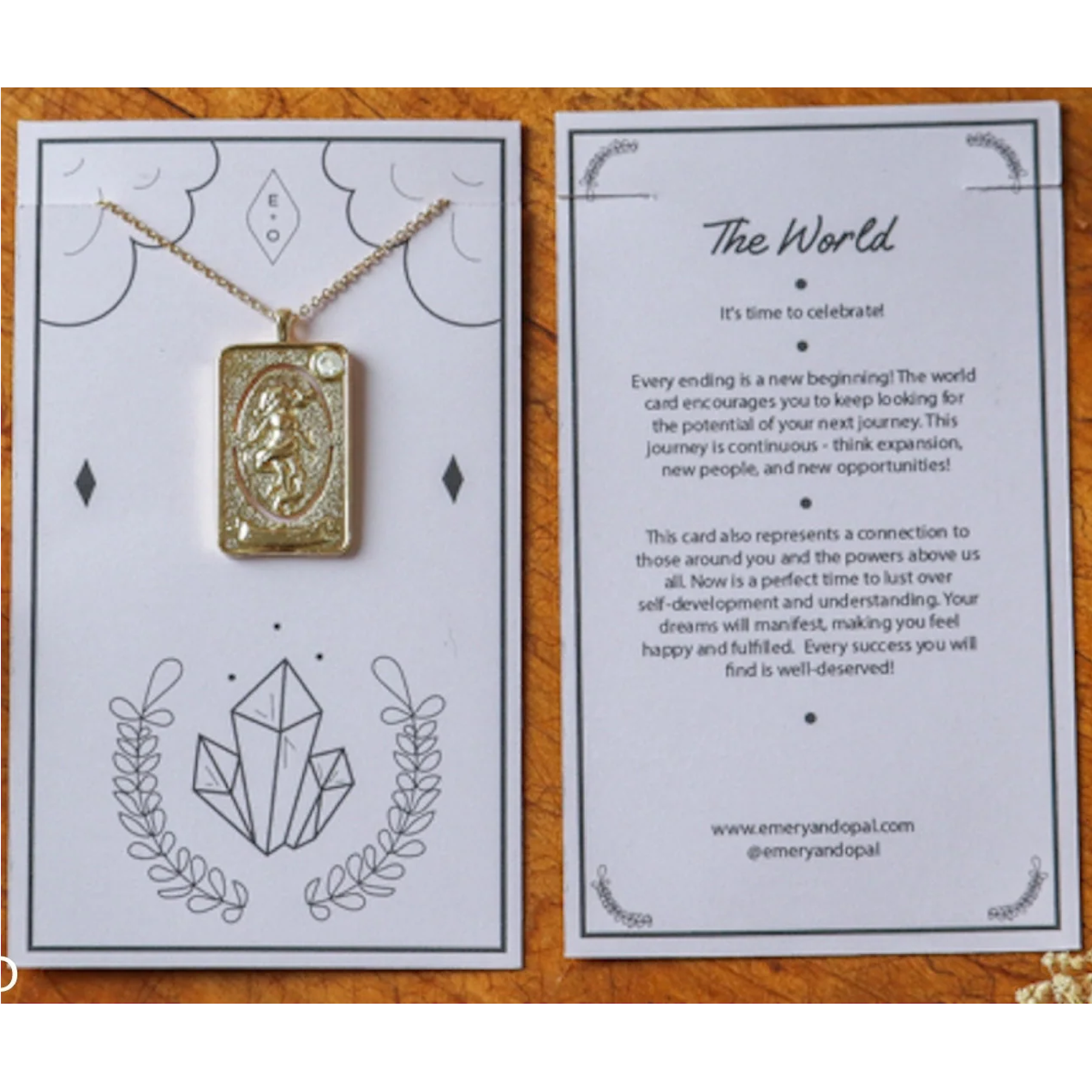 Tarot Card Necklace — Gold